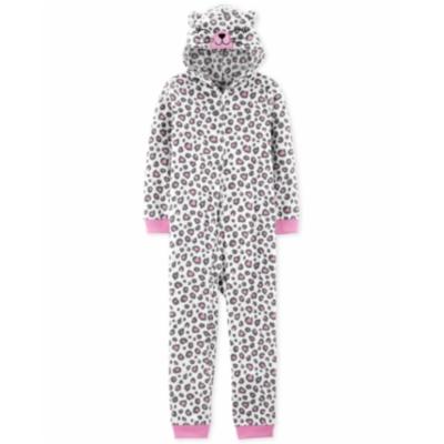 Pijama Carter's Little &amp; Big Girl's 1 peça estampa de leopardo rosa tamanho 6