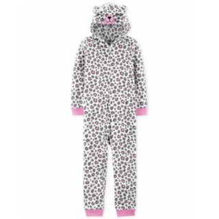 Pijama Carter's Little &amp; Big Girl's 1 peça estampa de leopardo rosa tamanho 6