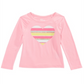 Camiseta infantil feminina listrada com corações da Epic Threads, rosa, tamanho 3T/3