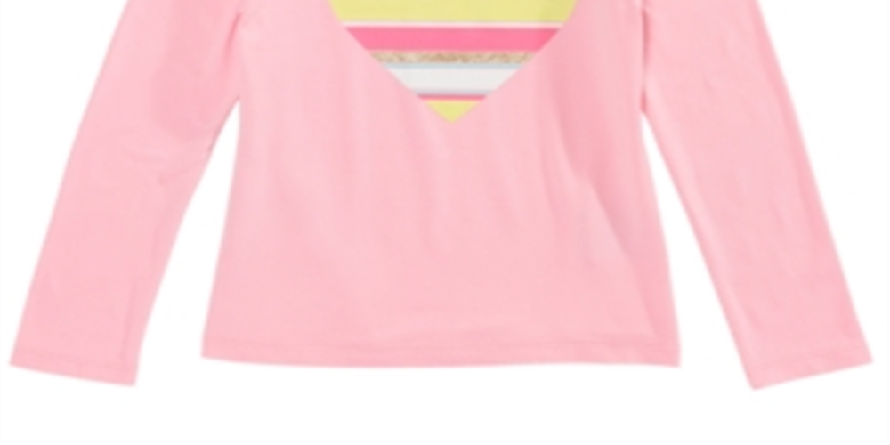 Camiseta infantil feminina listrada com corações da Epic Threads, rosa, tamanho 3T/3