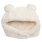 First Impressions Chapéu de pompom de pele sintética para meninos e meninas, tamanho branco, 6 a 12