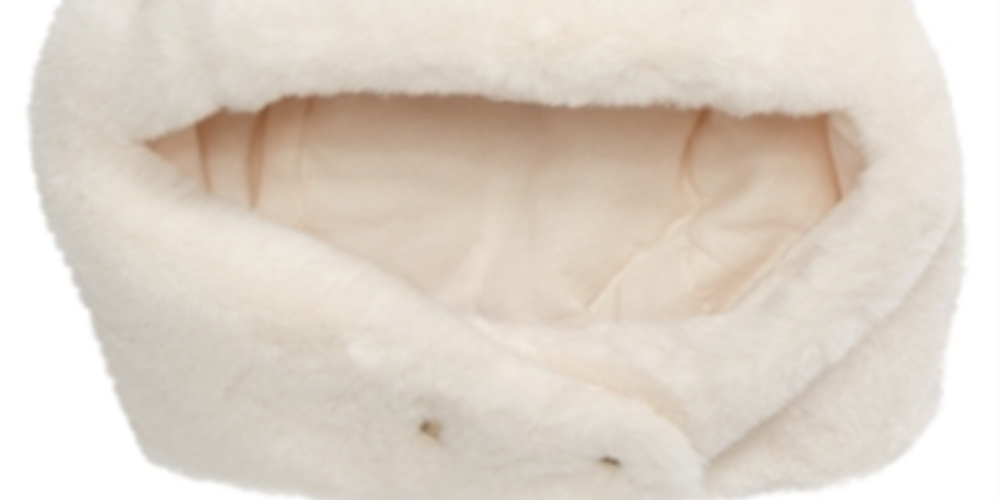 First Impressions Chapéu de pompom de pele sintética para meninos e meninas, tamanho branco, 6 a 12