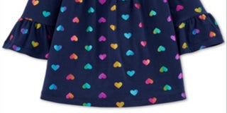 Blusa Carter's Infantil de Algodão com Manga Sino e Estampa de Coração, Azul Marinho, Tamanho 4T