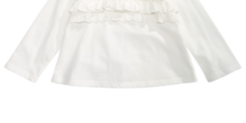 Camiseta de algodão com babados First Impressions para bebê menina, branca, tamanho 3-6 meses