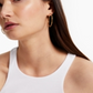 Blusa feminina com decote redondo e recorte INC International Concepts, branca, tamanho grande