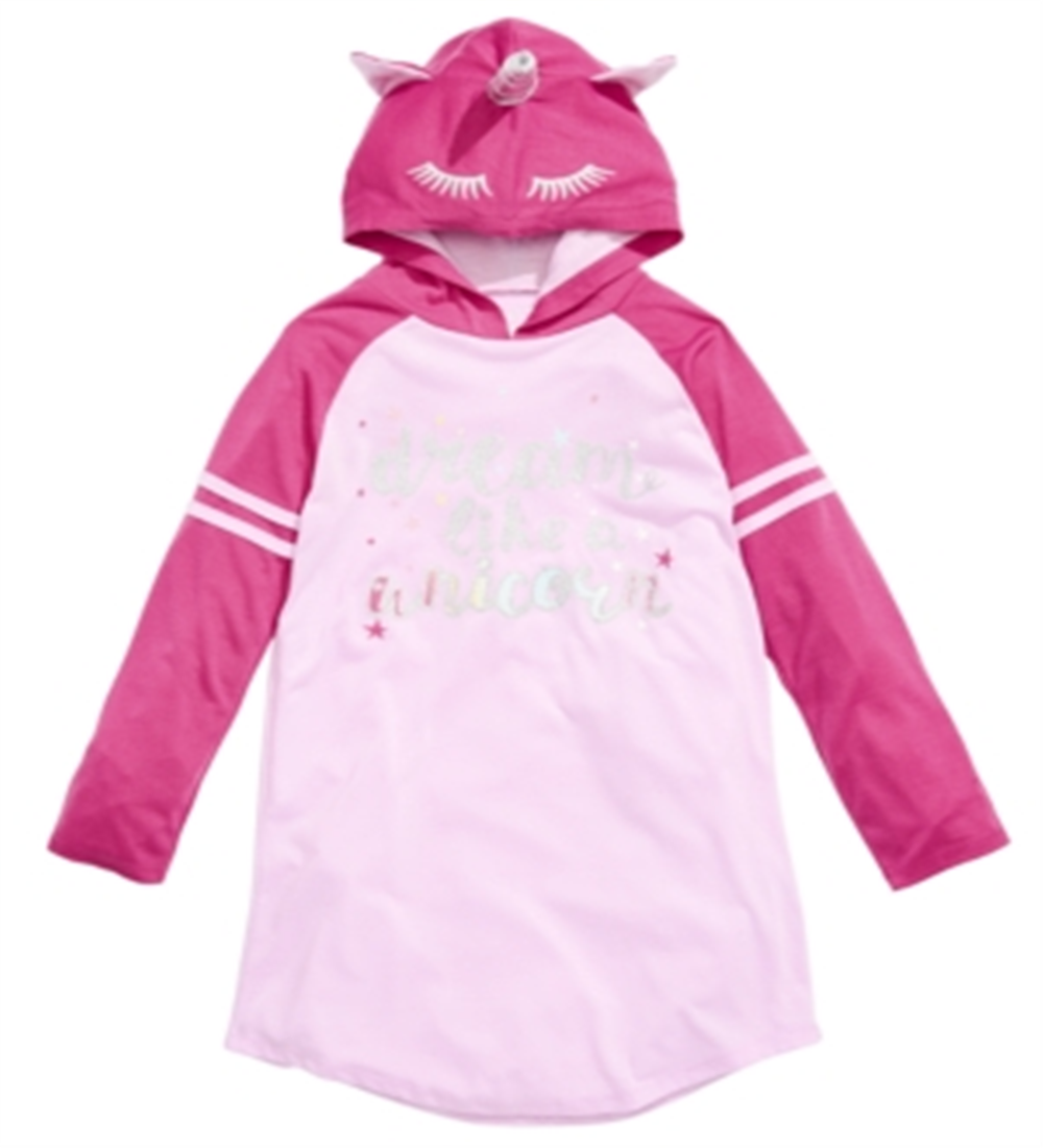 Camisola de unicórnio com capuz para meninas Max &amp; Olivia Little &amp; Big, roxa, tamanho GG