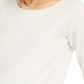 Blusa feminina Eileen Fisher de manga comprida e decote redondo, branca, tamanho M