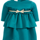 Vestido infantil com babados e laço Scuba First Impressions para meninas, verde, tamanho 6-9 M