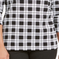 Karen Scott Blusa feminina xadrez gola alta preta e branca tamanho GG