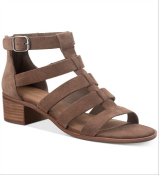 Sandálias de couro American Rag Sonia Gladiator - Camurça cinza taupe, tamanho 6,5