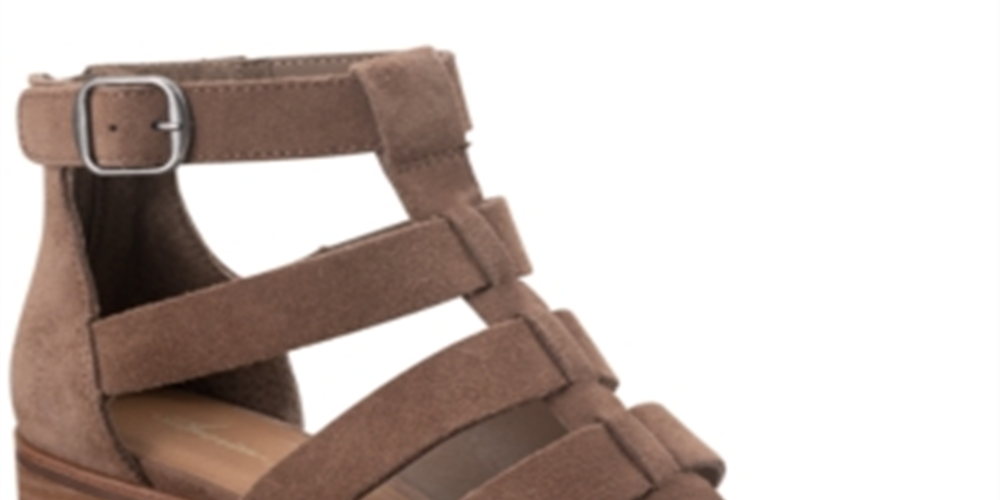 Sandálias de couro American Rag Sonia Gladiator - Camurça cinza taupe, tamanho 6,5