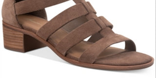 Sandálias de couro American Rag Sonia Gladiator - Camurça cinza taupe, tamanho 6,5