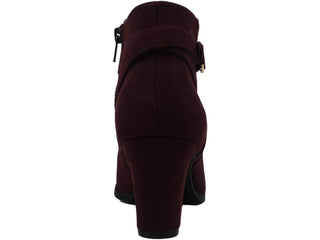 Botas sociais femininas Charter Club Pixxy de camurça sintética, tamanho 6M, vinho