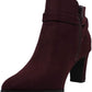 Botas sociais femininas Charter Club Pixxy de camurça sintética, tamanho 6M, vinho