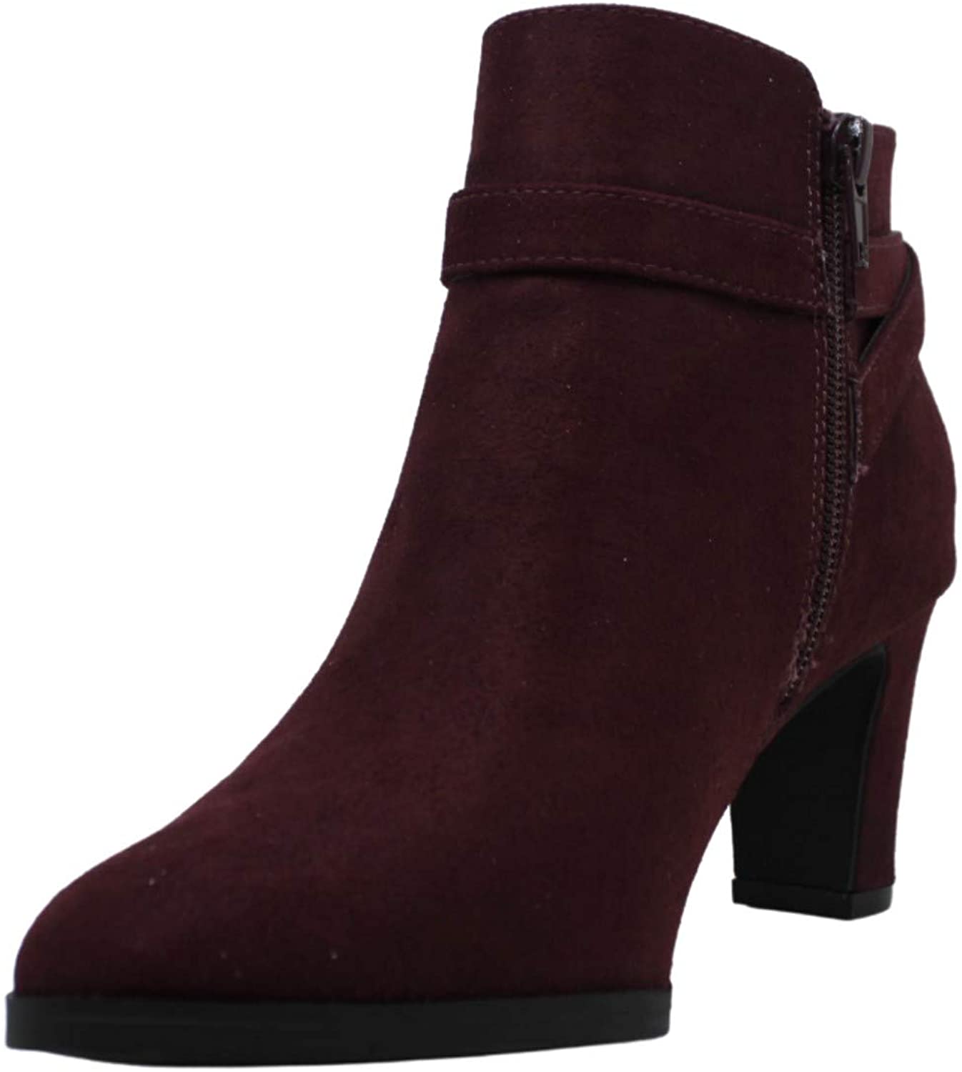 Botas sociais femininas Charter Club Pixxy de camurça sintética, tamanho 6M, vinho