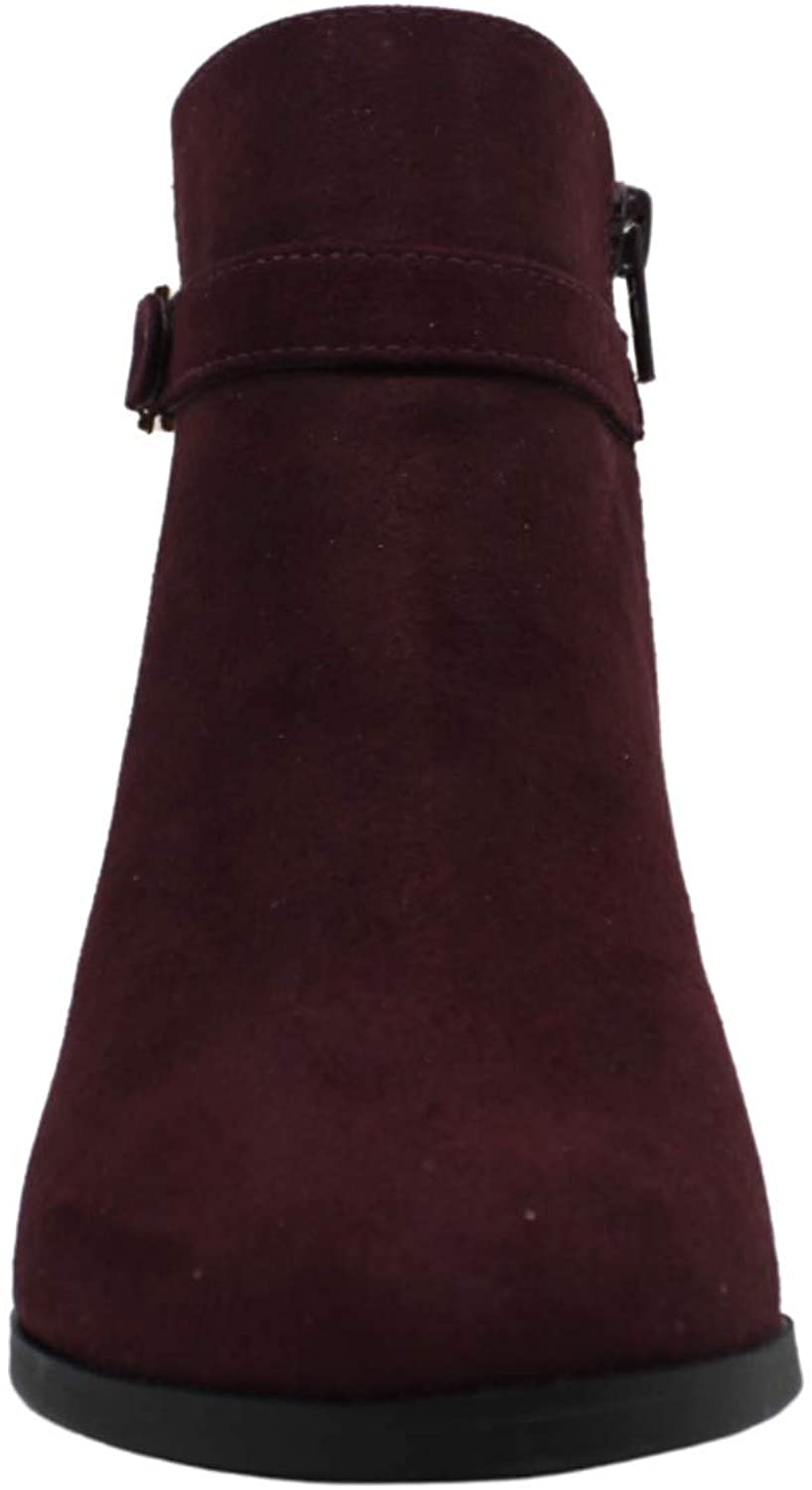 Botas sociais femininas Charter Club Pixxy de camurça sintética, tamanho 6M, vinho