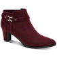 Botas sociais femininas Charter Club Pixxy de camurça sintética, tamanho 6M, vinho