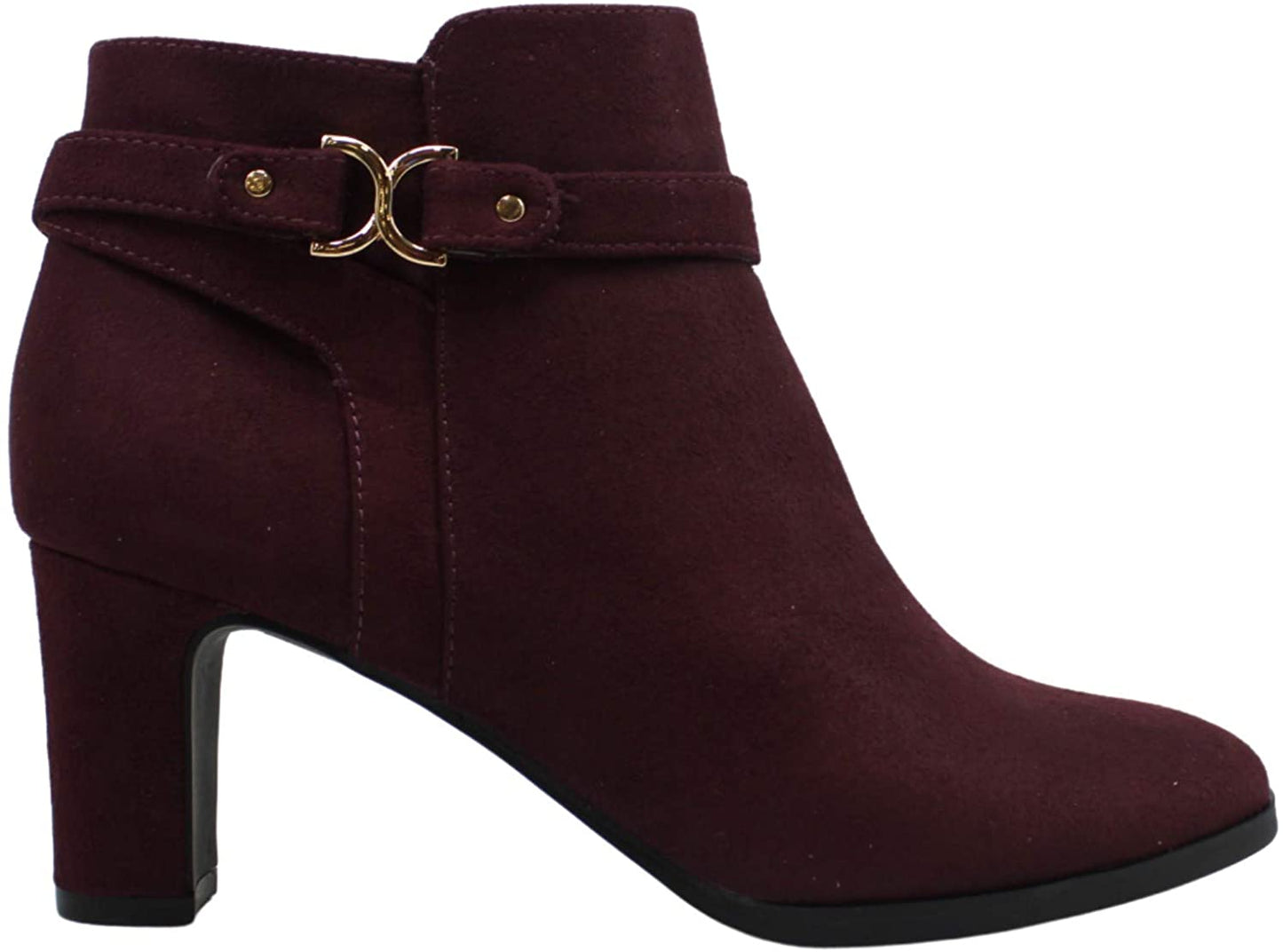 Botas sociais femininas Charter Club Pixxy de camurça sintética, tamanho 6M, vinho