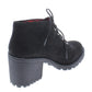 Botas de caminhada femininas American Rag pretas com plataforma 0,5 Reaghan, bico redondo, salto bloco e cadarço, 6,5 m
