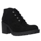 Botas de caminhada femininas American Rag pretas com plataforma 0,5 Reaghan, bico redondo, salto bloco e cadarço, 6,5 m
