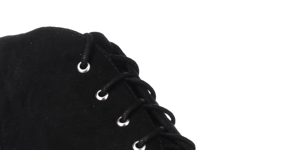 Botas de caminhada femininas American Rag pretas com plataforma 0,5 Reaghan, bico redondo, salto bloco e cadarço, 6,5 m