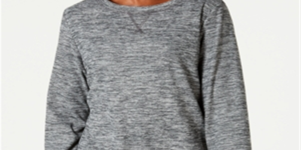 Karen Scott Blusa feminina de microfleece com estampa de manga comprida Spacedye, rosa, tamanho G