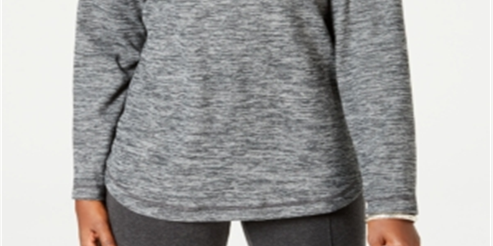 Karen Scott Blusa feminina de microfleece com estampa de manga comprida Spacedye, rosa, tamanho G