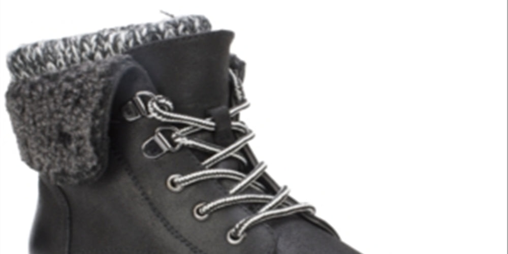 Botas de combate Sandro de couro sintético femininas da White Mountain, pretas, 6 m