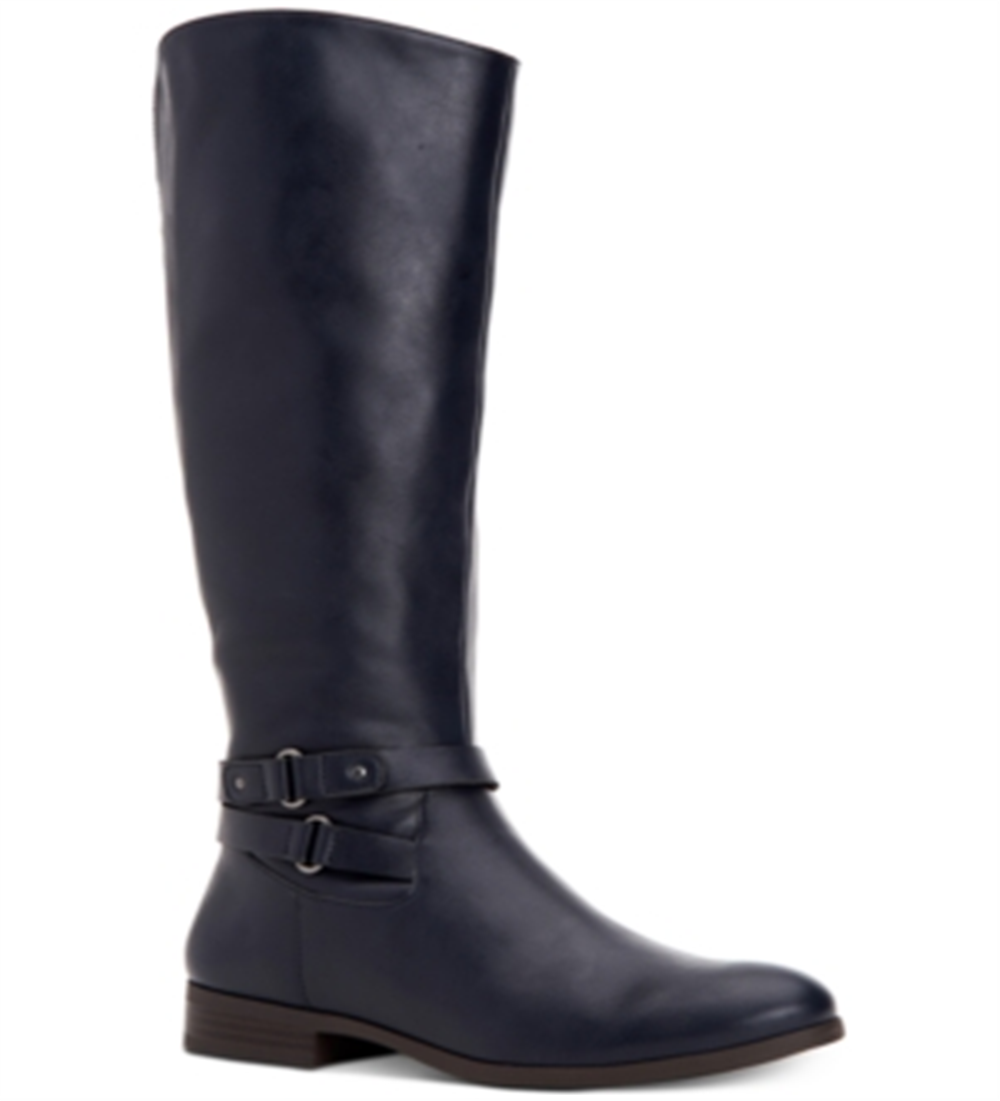 Botas femininas Kindell de bico fechado e cano médio, estilo Style &amp; Co., azul marinho, tamanho 6