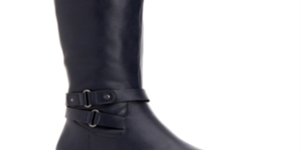 Botas femininas Kindell de bico fechado e cano médio, estilo Style &amp; Co., azul marinho, tamanho 6