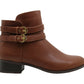 Botas femininas Charter Club Jaimee com bico fechado e cano curto, cor conhaque, tamanho 6