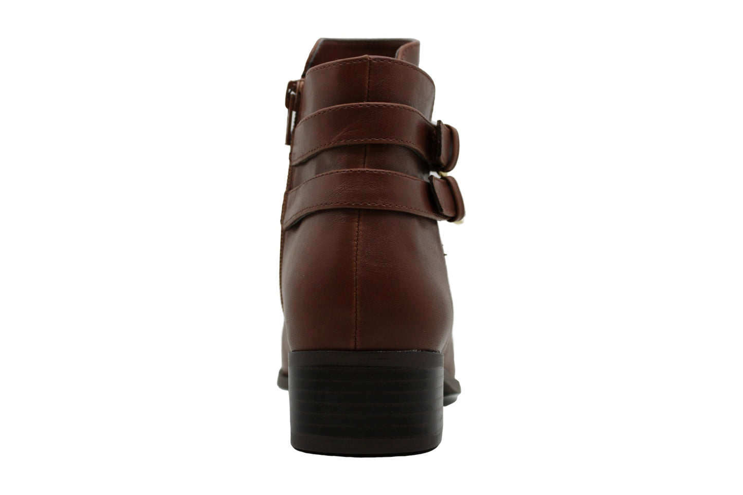 Botas femininas Charter Club Jaimee com bico fechado e cano curto, cor conhaque, tamanho 6