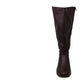 Botas femininas Kindell de couro com bico fechado e cano médio para clima frio, estilo vinho tinto, tamanho 6