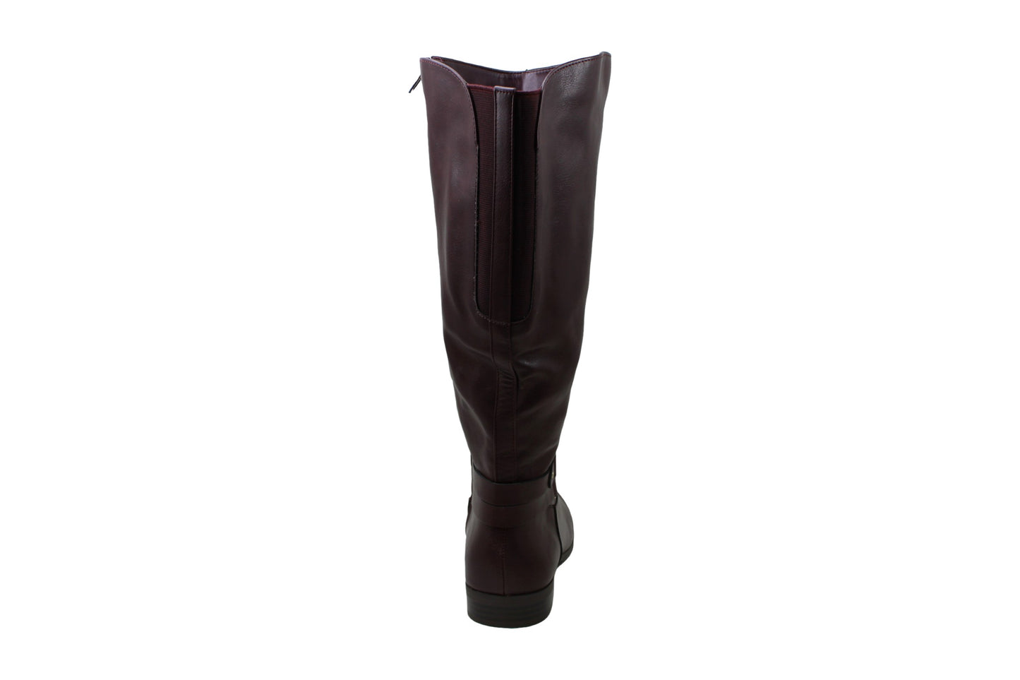 Botas femininas Kindell de couro com bico fechado e cano médio para clima frio, estilo vinho tinto, tamanho 6