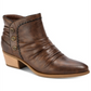 Botas femininas Baretraps Bethany com bico amendoado e tornozelo marrom, tamanho 6