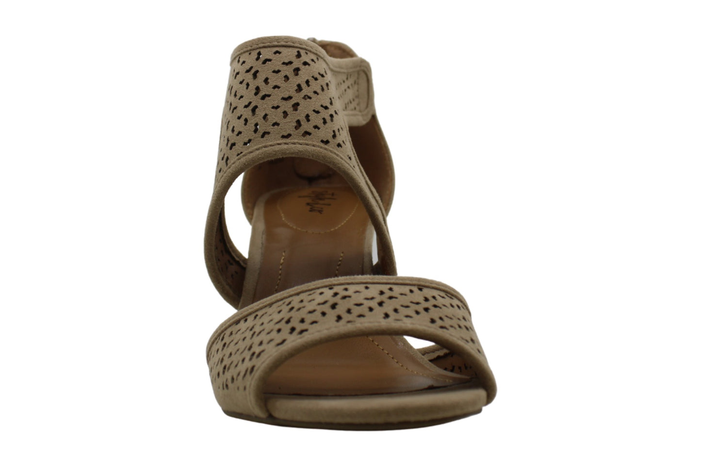 Sandálias femininas de salto perfurado de camurça sintética Hortensia da Style &amp; Co, marrom, tamanho 6,5