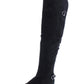 Botas de montaria femininas American Rag Adarra Wide Calf pretas tamanho 6,5 M