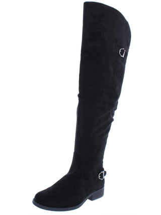 Botas de montaria femininas American Rag Adarra Wide Calf pretas tamanho 6,5 M