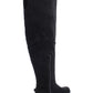 Botas de montaria femininas American Rag Adarra Wide Calf pretas tamanho 6,5 M