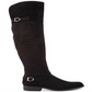 Botas de montaria femininas American Rag Adarra Wide Calf pretas tamanho 6,5 M