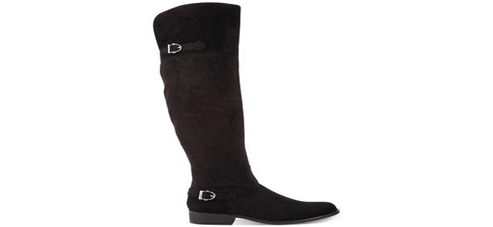 Botas de montaria femininas American Rag Adarra Wide Calf pretas tamanho 6,5 M