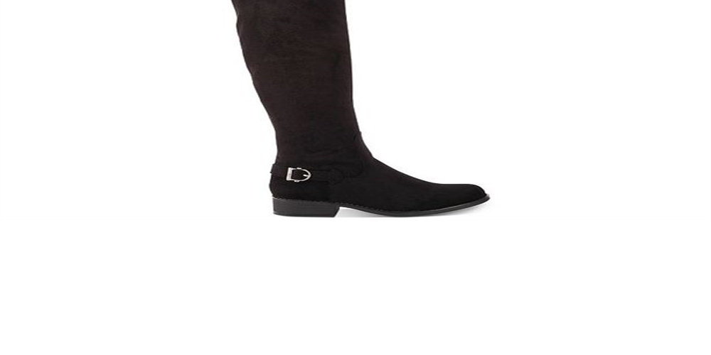 Botas de montaria femininas American Rag Adarra Wide Calf pretas tamanho 6,5 M