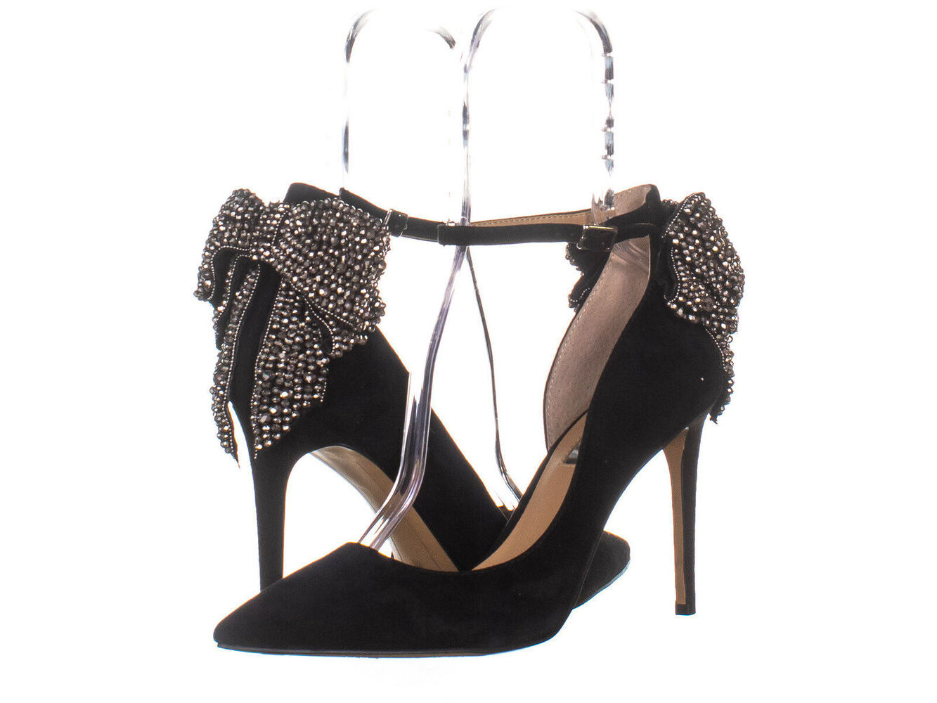 INC International Concepts Feminino Kaison Couro Bico Fino Tira no Tornozelo Preto Tamanho 6 M