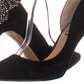 INC International Concepts Feminino Kaison Couro Bico Fino Tira no Tornozelo Preto Tamanho 6 M