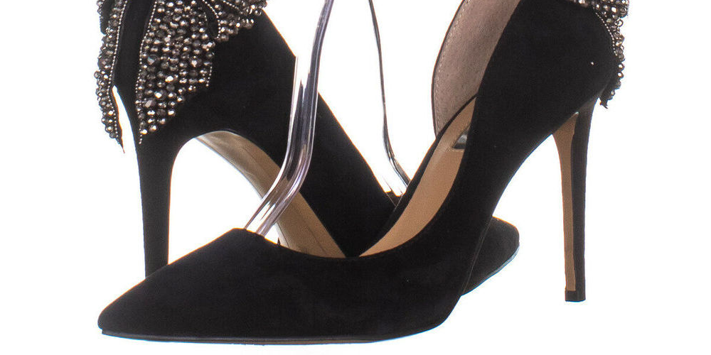 INC International Concepts Feminino Kaison Couro Bico Fino Tira no Tornozelo Preto Tamanho 6 M