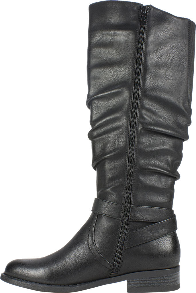Botas de cano largo femininas White Mountain Shoes "LIONA" pretas, tamanho 6
