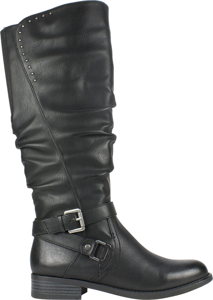 Botas de cano largo femininas White Mountain Shoes "LIONA" pretas, tamanho 6