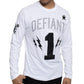 Camiseta masculina Sean John com estampa gráfica e detalhes, branca, tamanho 4XL