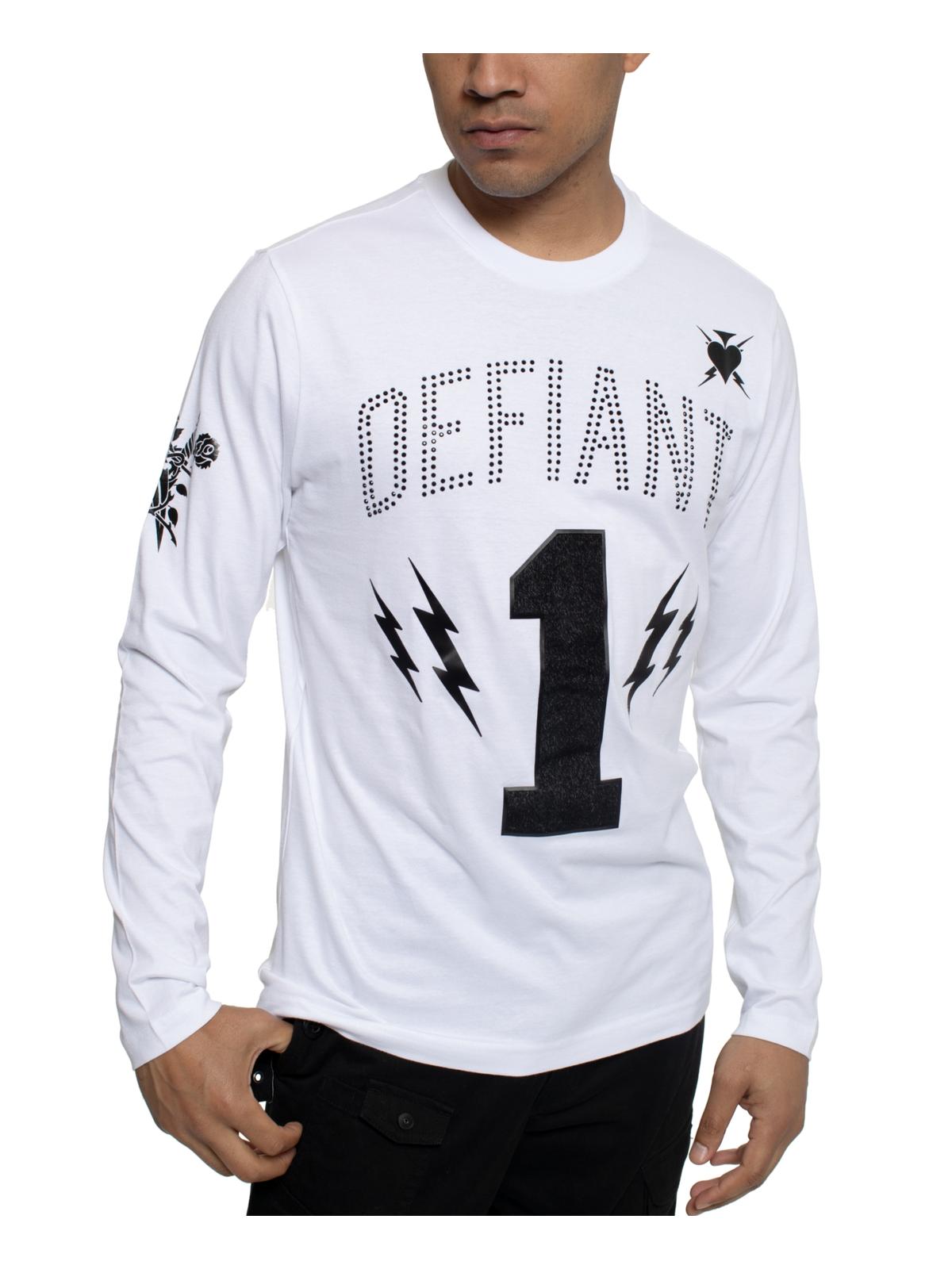 Camiseta masculina Sean John com estampa gráfica e detalhes, branca, tamanho 4XL