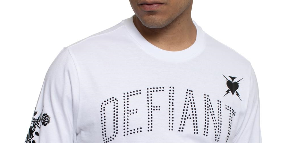 Camiseta masculina Sean John com estampa gráfica e detalhes, branca, tamanho 4XL